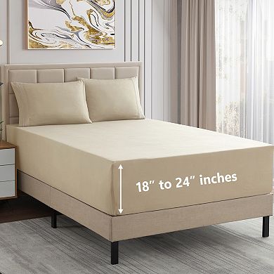 Sweet Home Collection Essentials 18"-24" Extra Deep Pocket, Double Brushed Microfiber Sheet Set