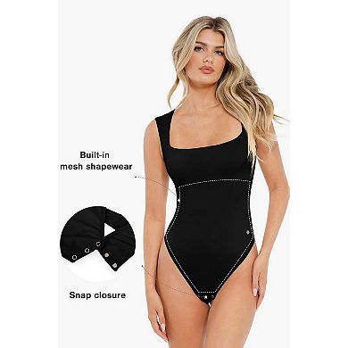 Popilush Shapewear Cloudsense Sleeveless Square Neck Bodysuit