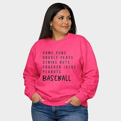 Baseball Words - Women's Plus Sized Graphic Sweatshirt
