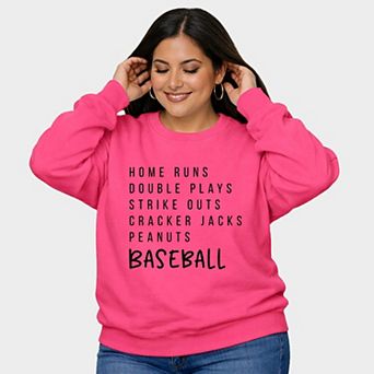 Baseball Words - Women's Plus Sized Graphic Sweatshirt