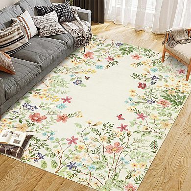 High-Density 1200GSM Polyester Velvet Plush Printed Area Rug with Non-Skid Backing