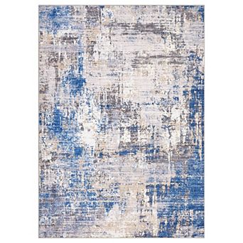 Non-Slip Washable Abstract Long Rug Soft Runner Carpet with Rubber Backing for Hallway, Bedroom