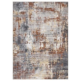 Non-Slip Washable Abstract Long Rug Soft Runner Carpet with Rubber Backing for Hallway, Bedroom