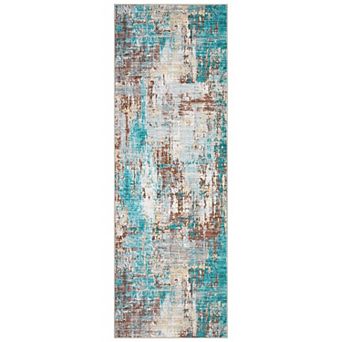 Non-Slip Washable Abstract Long Rug Soft Runner Carpet with Rubber Backing for Hallway, Bedroom