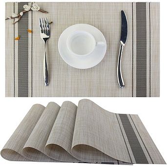 PVC Placemats, Washable & Heat-Resistant, Set of 4