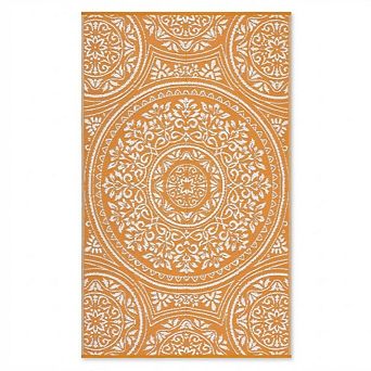 Outdoor Waterproof Rug Plastic Vintage Carpet, RV Camping Floor Mat for Patio Balcony Picnic Beach