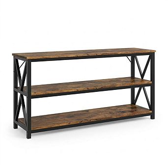 3 tier Entryway Table with Storage Shelves, Rectangular Sofa Table