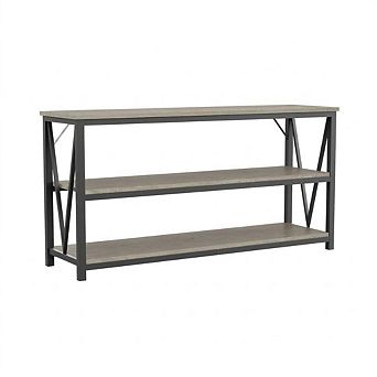 3 tier Entryway Table with Storage Shelves, Rectangular Sofa Table