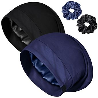 Satin Bonnet Women Adjustable Satin Lined Silk Sleep Cap