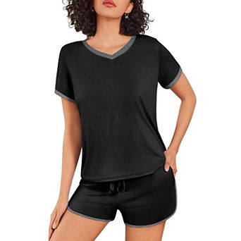 Ekouaer Pajamas Pajama Sets Comfy Two Piece Set Sleep Shorts Cute Pjs Ladies Woman Star Spring