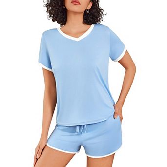 Ekouaer Pajamas Pajama Sets Comfy Two Piece Set Sleep Shorts Cute Pjs Ladies Woman Star Spring