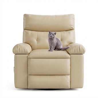 Manual Recliner Chair, PU Leather Comfortable Chair with Arms & Back,For Living Room, Bedroom