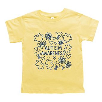 Autism Awareness Puzzle Outline - Toddler Short Sleeve Graphic T-Shirt