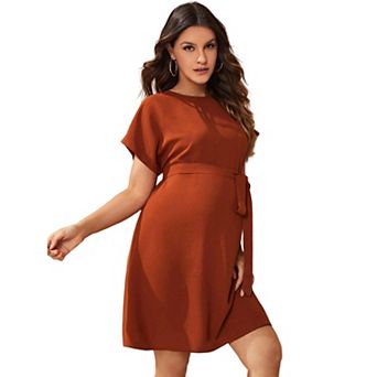 Women's Spring Summer Dresses Casual Solid Round Neck Short Sleeve Mini Dress