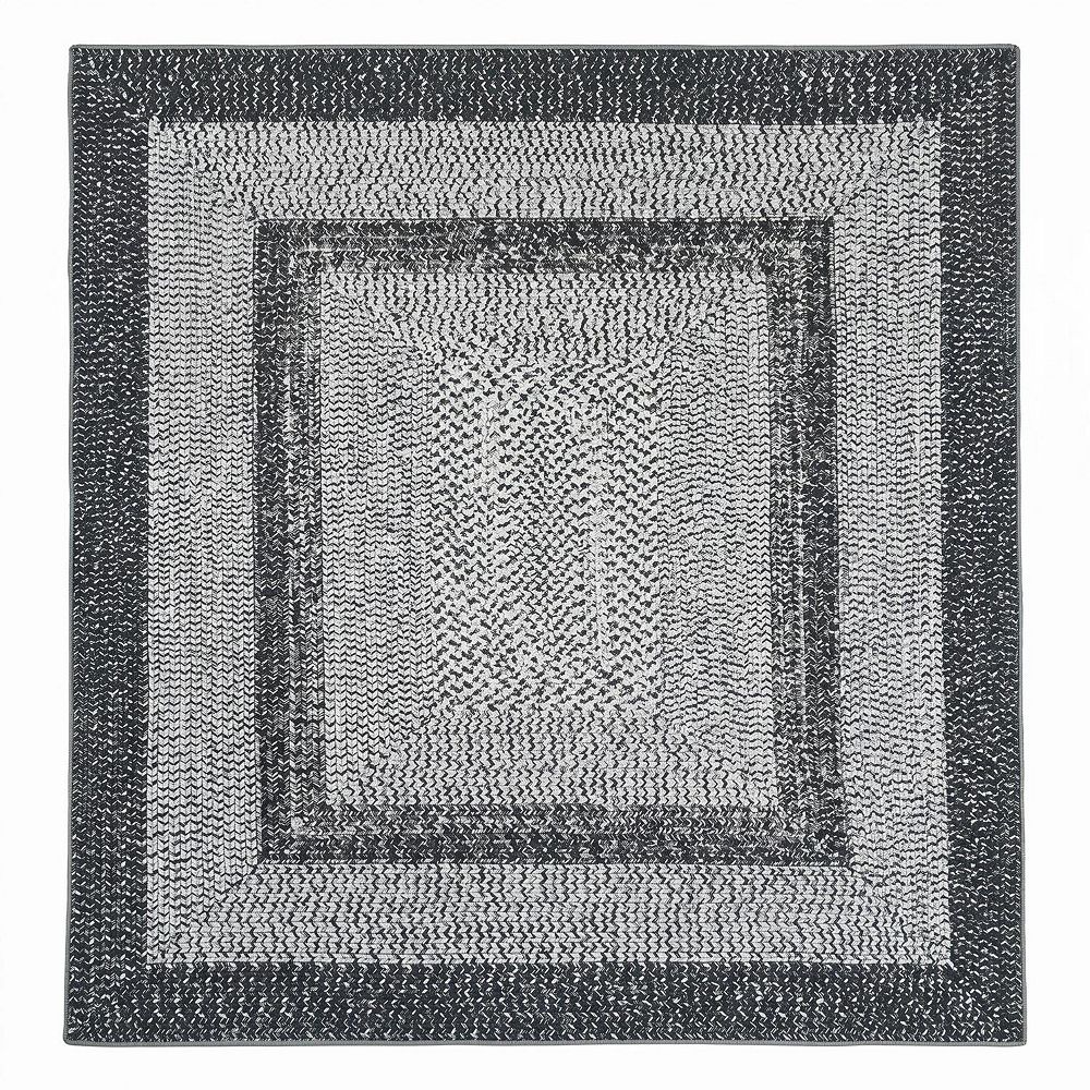 Braided Print Area Rug, Low Pile, Non-Slip, Washable, Foldable for ...