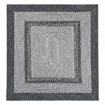 Braided Print Area Rug, Low Pile, Non-Slip, Washable, Foldable for Living Room, Bedroom, Nursery
