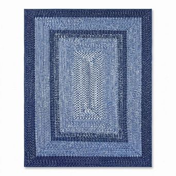 Braided Print Area Rug, Low Pile, Non-Slip, Washable, Foldable for Living Room, Bedroom, Nursery