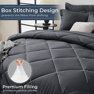 7-Piece Reversible Bed-in-a-Bag Comforter Set, Ultra-Soft All-Season Microfiber Bedding