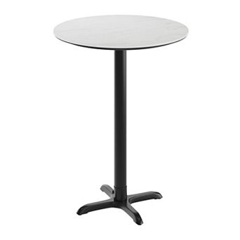 Flash Furniture 31.5" Round Commercial Seamless Surface Tabletop with Bar Height Crisscross Base