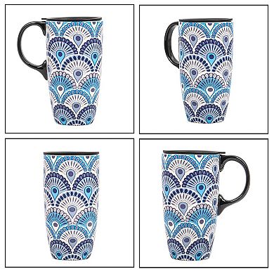 Ceramic Travel Mug with Lid Handle Gift Box— Mother's Day Gift