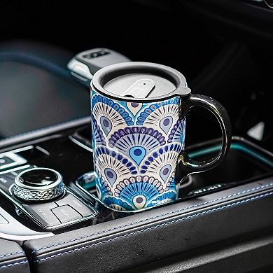 Ceramic Travel Mug with Lid Handle Gift Box— Mother's Day Gift