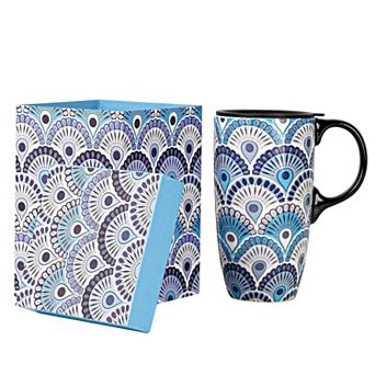 Ceramic Travel Mug with Lid Handle Gift Box— Mother's Day Gift