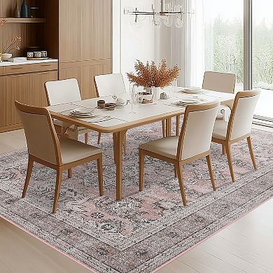 Polyester Hallway Bathroom Entryway Kitchen Office Foldable Geometric Washable Area Rug