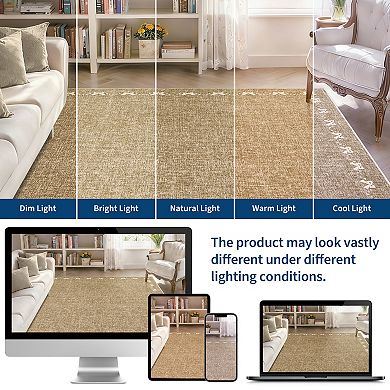 Modern Bow-Knot Edge Area Rug Soft, Washable, Low Pile Carpet - Non-Slip, Mark Resistant Mat