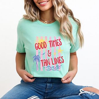 Good Times & Tan Lines Stripes - Women's Short Sleeve Graphic T-Shirt