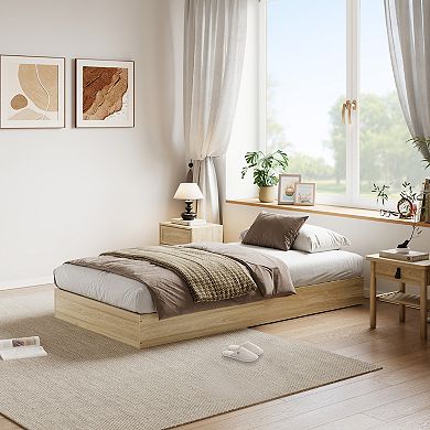 Platform Bed Frame,Wooden Slat Support,No Box Spring Needed, Easy Assembly