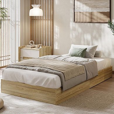 Platform Bed Frame,Wooden Slat Support,No Box Spring Needed, Easy Assembly