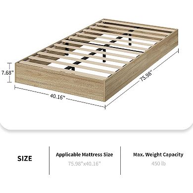 Platform Bed Frame,Wooden Slat Support,No Box Spring Needed, Easy Assembly