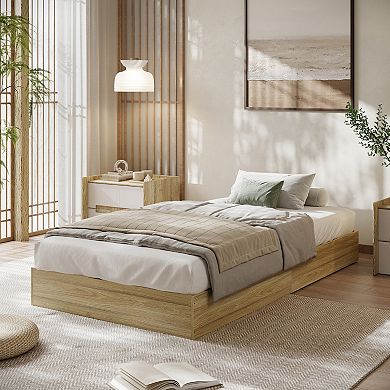 Platform Bed Frame,Wooden Slat Support,No Box Spring Needed, Easy Assembly