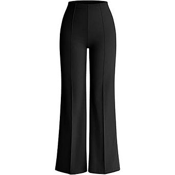 Women's High Waist Flare Pants Casual Center Seam Bell Bottom Trousers