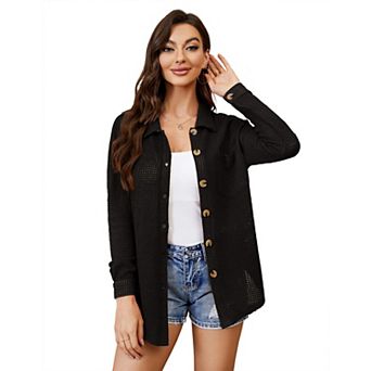 Women's Button-Down Shirt Long Sleeve Casual Loose Fit Lightweight Top