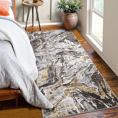 Polyester Imitation Cashmere Rectangular Washable Area Rug Abstract Printed Modern Foldable Mat