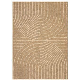 Modern Rainbow Easy Jute Area Rugs, Washable Indoor Outdoor Carpet for Living Room, Bedroom, Patio