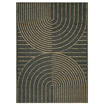 Modern Rainbow Easy Jute Area Rugs, Washable Indoor Outdoor Carpet for Living Room, Bedroom, Patio
