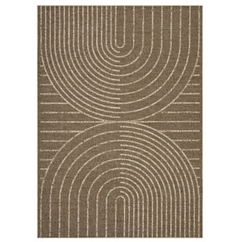 Modern Rainbow Easy Jute Area Rugs, Washable Indoor Outdoor Carpet for Living Room, Bedroom, Patio
