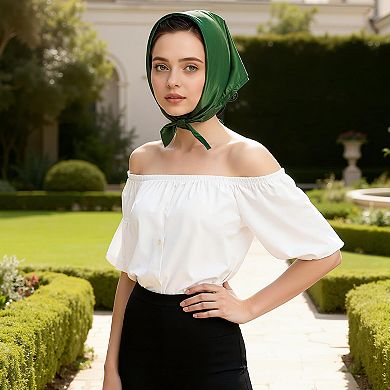 Satin Square Scarf Women Lightweight Silk Hair Scarves