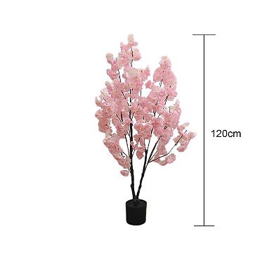 Lifelike Artificial Cherry Blossom Tree - Realistic Silk Cherry Blossom Blooms, Decorative Pot