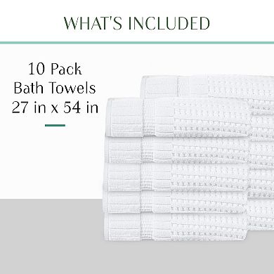 Home Weavers Willow Towels 27x54 Inch, 100% Cotton Zero Twist, 630 GSM, Soft, Absorbent, Quick Dry