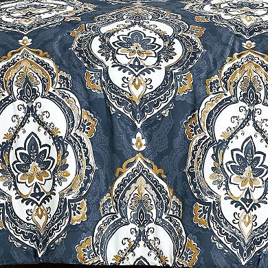 Blue Medallion Comforter Set with Sheets
