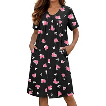 Ekouaer Zipper Robes for Women Short Knit Bathrobes Lightweight Knee Length Housecoat Nightgown