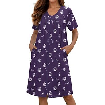 Ekouaer Zipper Robes for Women Short Knit Bathrobes Lightweight Knee Length Housecoat Nightgown