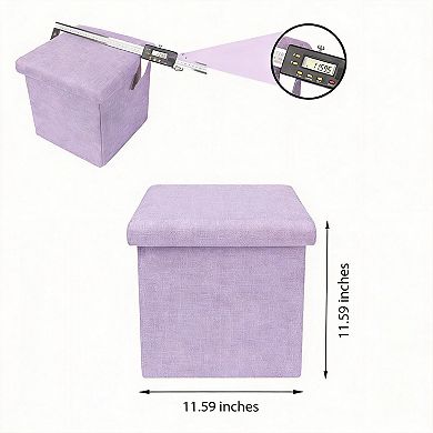 Folding Storage Ottoman Cube Faux Leather Multifunctional Footrest Stool