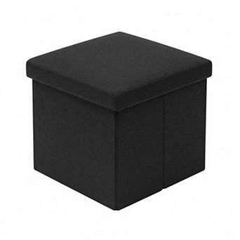 Folding Storage Ottoman Cube Faux Leather Multifunctional Footrest Stool