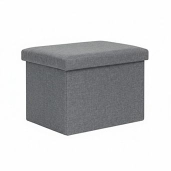 Folding Storage Ottoman Cube Faux Leather Multifunctional Footrest Stool