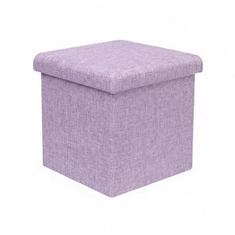 Folding Storage Ottoman Cube Faux Leather Multifunctional Footrest Stool