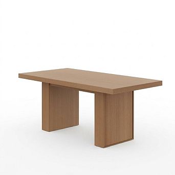 70.8" Wood Kitchen Table with Thickened Tabletop and Fluted Legs